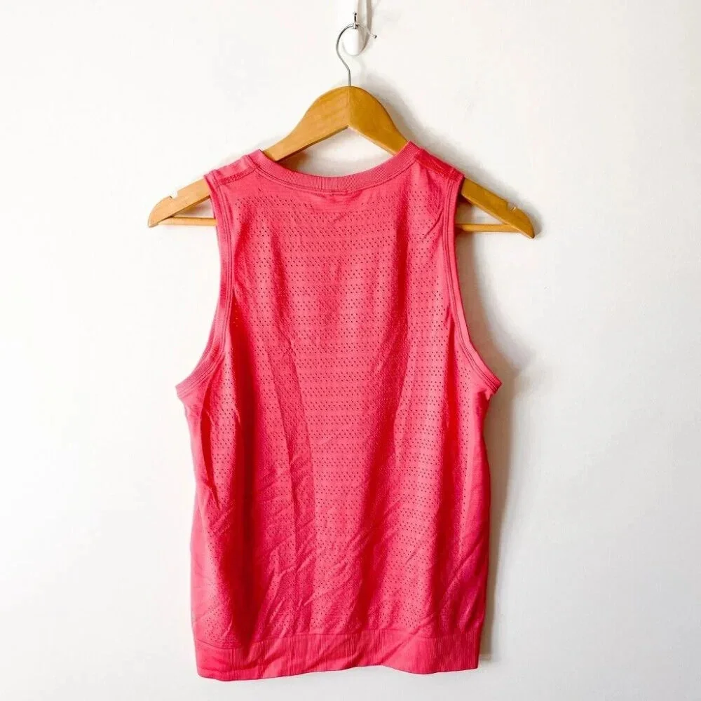 Lululemon Breeze By  Muscle Tank II Silverescent Glossy / Glossy Pink Size 6 - Picture 6 of 6